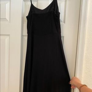 LOFT black spaghetti strap midi dress